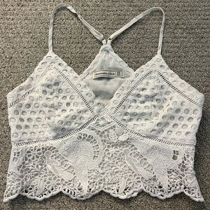 Abercrombie & Fitch lace / eyelet crop top